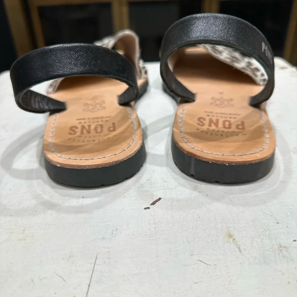 Pons Menorca Avarca Sandals Leopard Print Pony Hair Leather EU 38 US‎ 8 - Picture 9 of 14